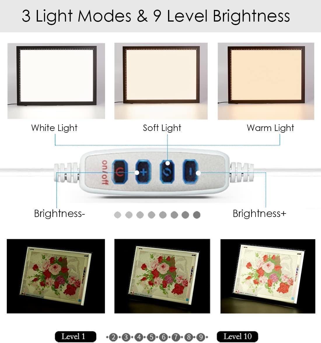 Diamond Painting LED Light Pad - 3 Brightness Modes in 2023