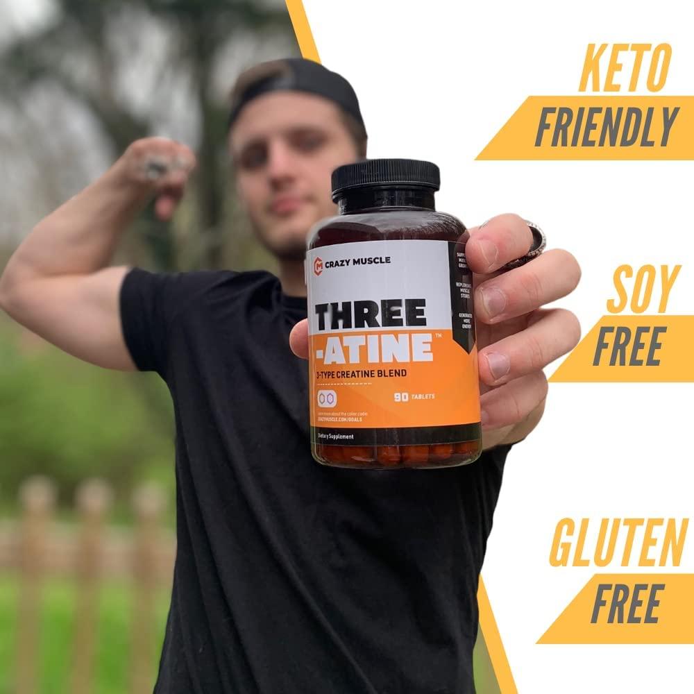 Creatine Pills for Crazy Muscle Gain Keto Creatine Monohydrate x3