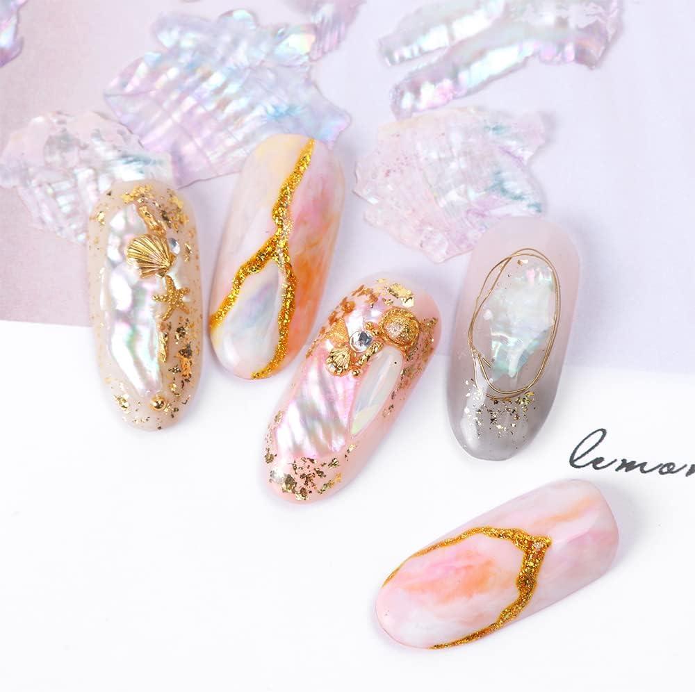 Pink & White Marble Press on Nails with Rhinestones - Lilium Nails