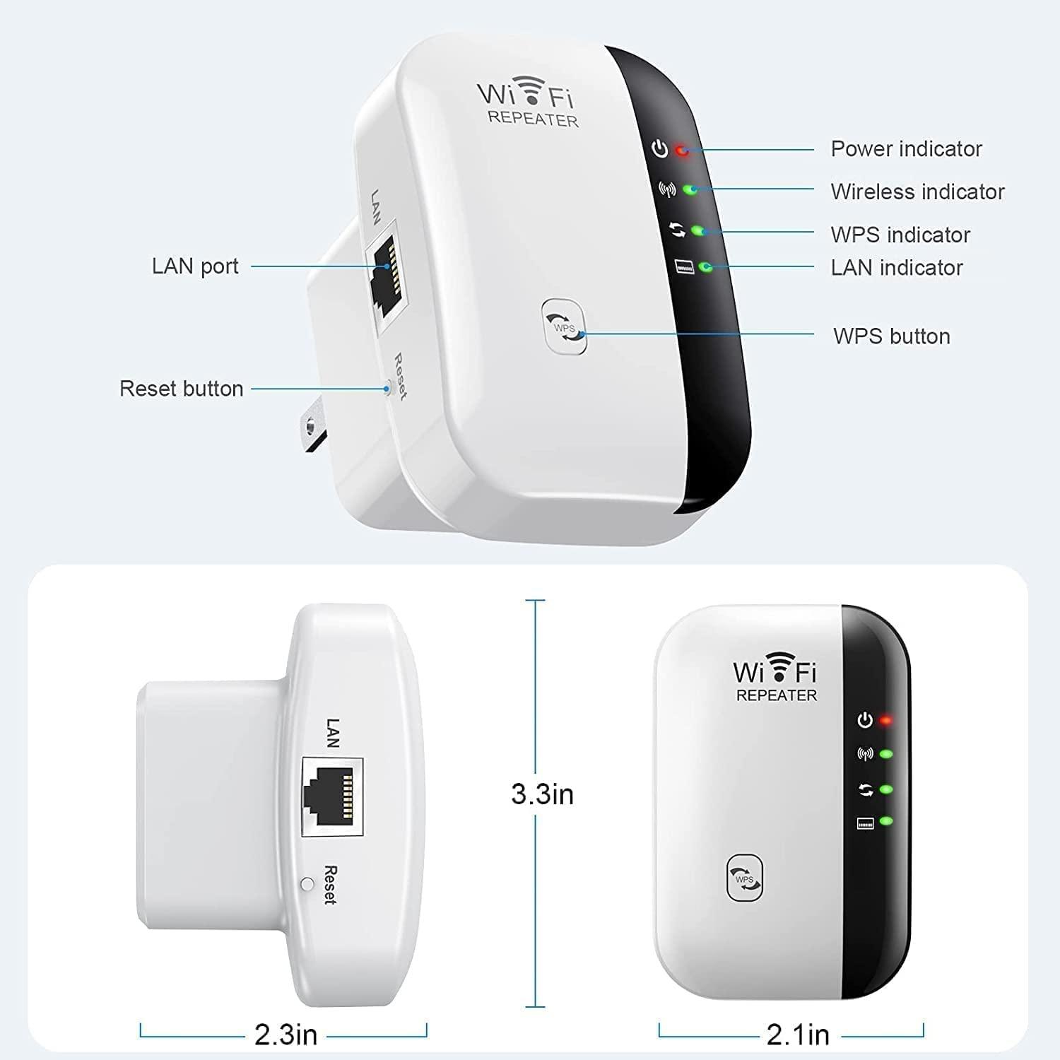 WiFi Extender, WiFi Signal Booster Up to 3000sq.ft and 28 Devices, WiFi  Range Extender, Wireless Internet Repeater, Long Range Amplifier with  Ethernet Port, 1-Tap Setup, Access Point, Alexa Compatible White