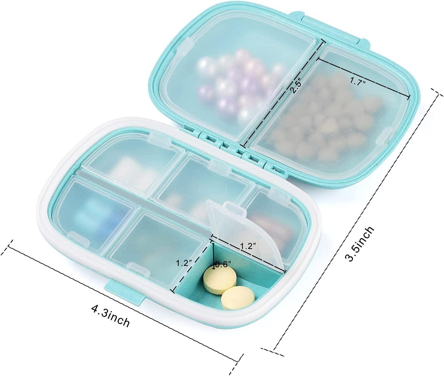 Set of 2 Rectangular-Shaped Pocket Purse Pill Box & Organizer With