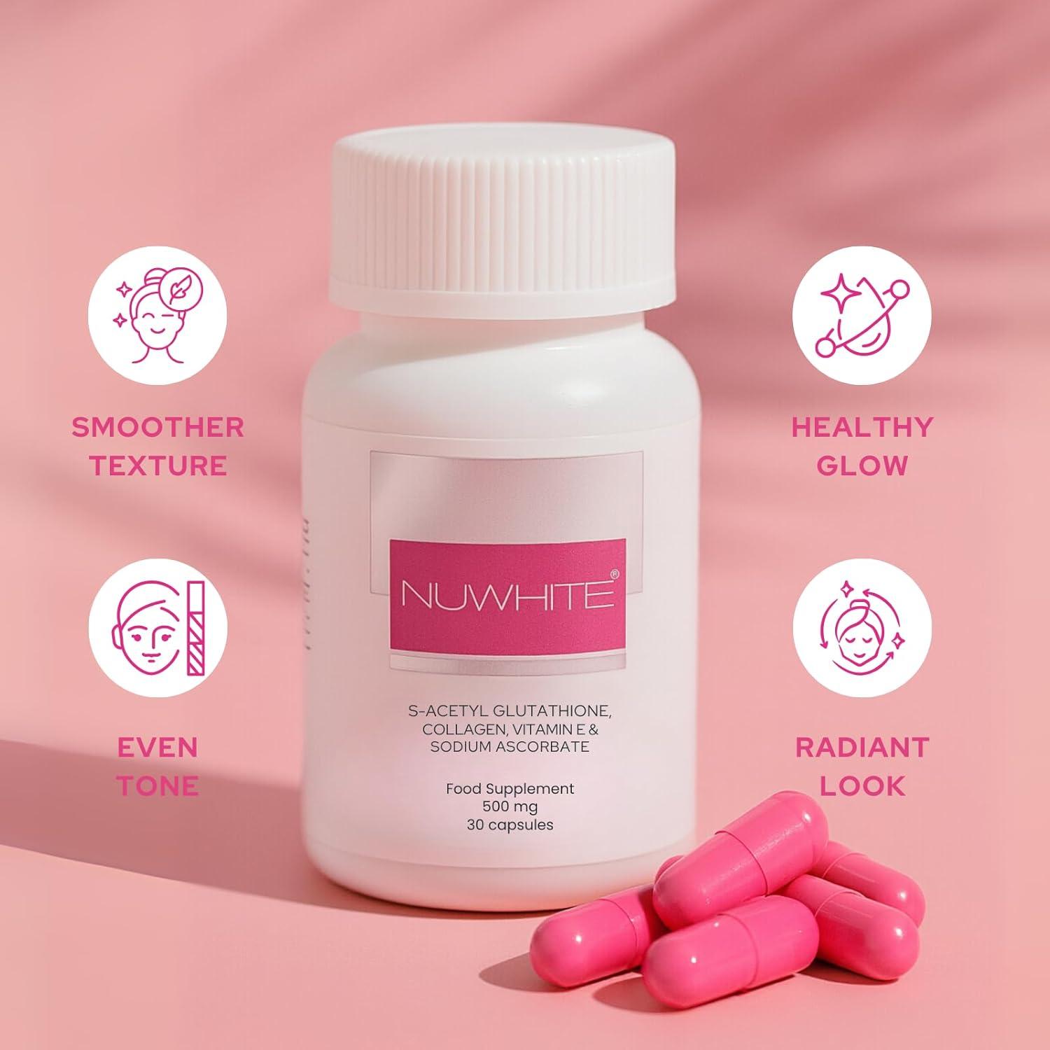 nuwhite glutathione review NuWhite Nu White S-Acetyl Glutathione New Improved Formula Skin Whitening  30 Capsules | Buy Now with Express International Delivery