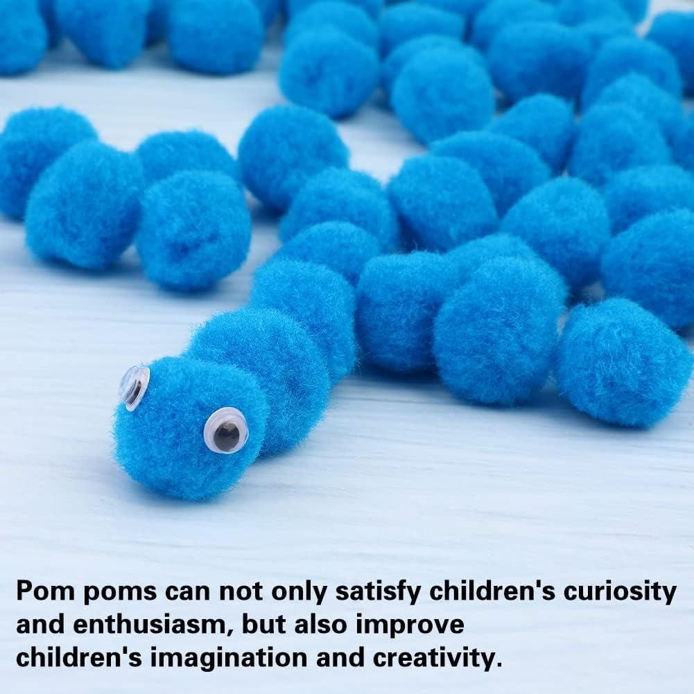 BLUE SQUID POM Poms - 10mm Multicolor Fuzzy Craft Puffballs - 200