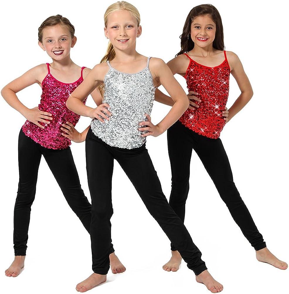 Sparkly Sequin Tank Top Camisole Adjustable Straps Girls Tops