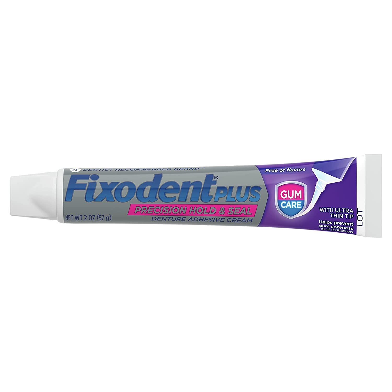 Fixodent Plus Denture Adhesive Cream 2 oz (Pack of 4)