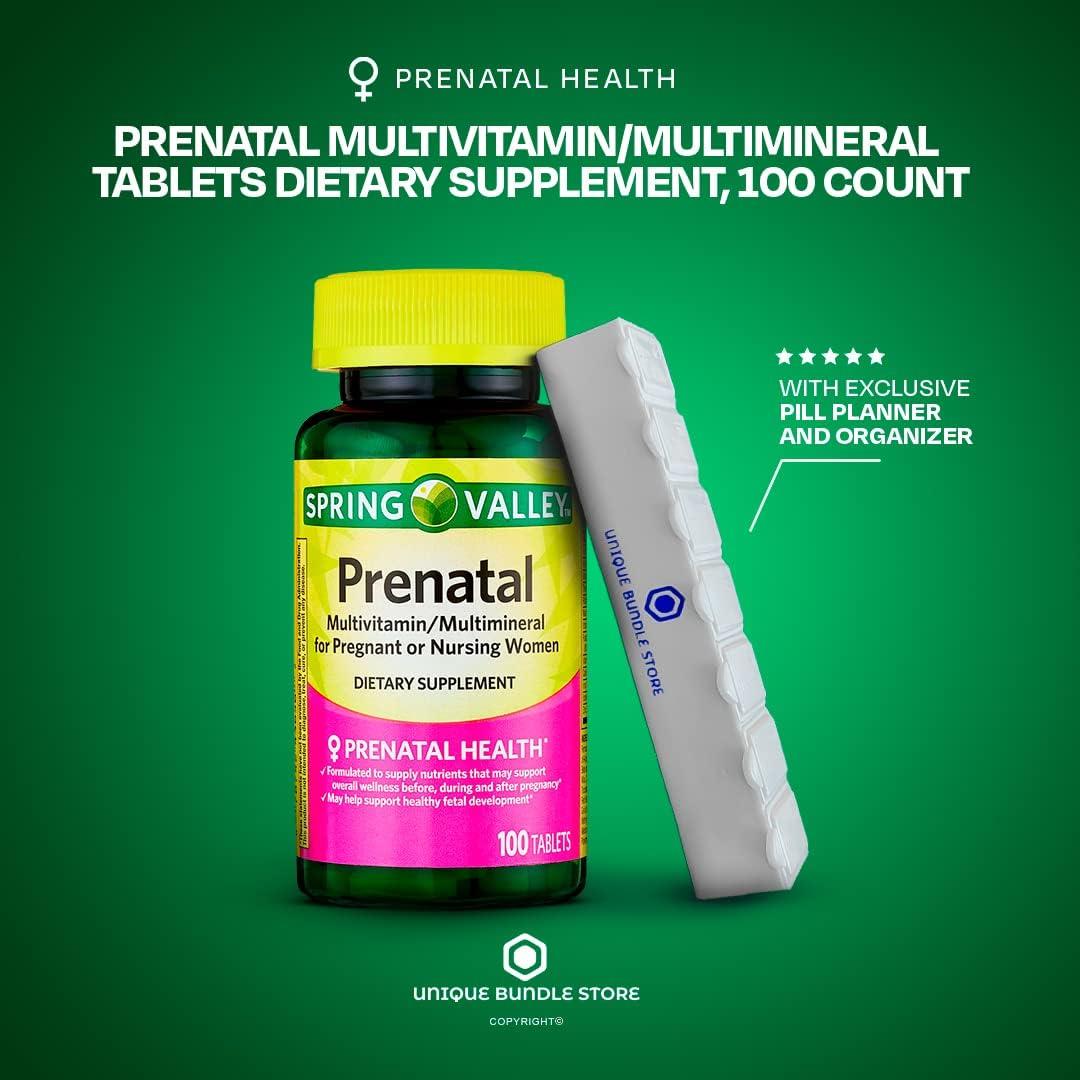 Spring Valley Prenatal Multivitamin 100 Count + 7 Day Pill Organizer
