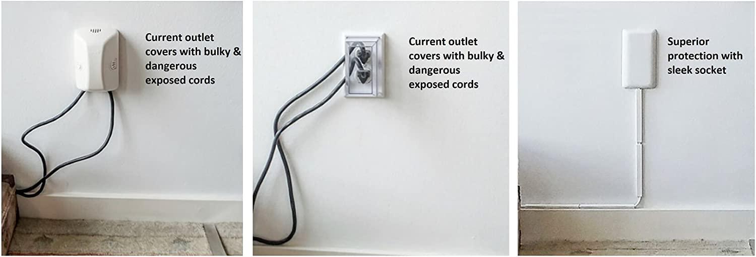 Sleek Socket UltraThin Childproof Electrical Outlet Cover Kit with 3