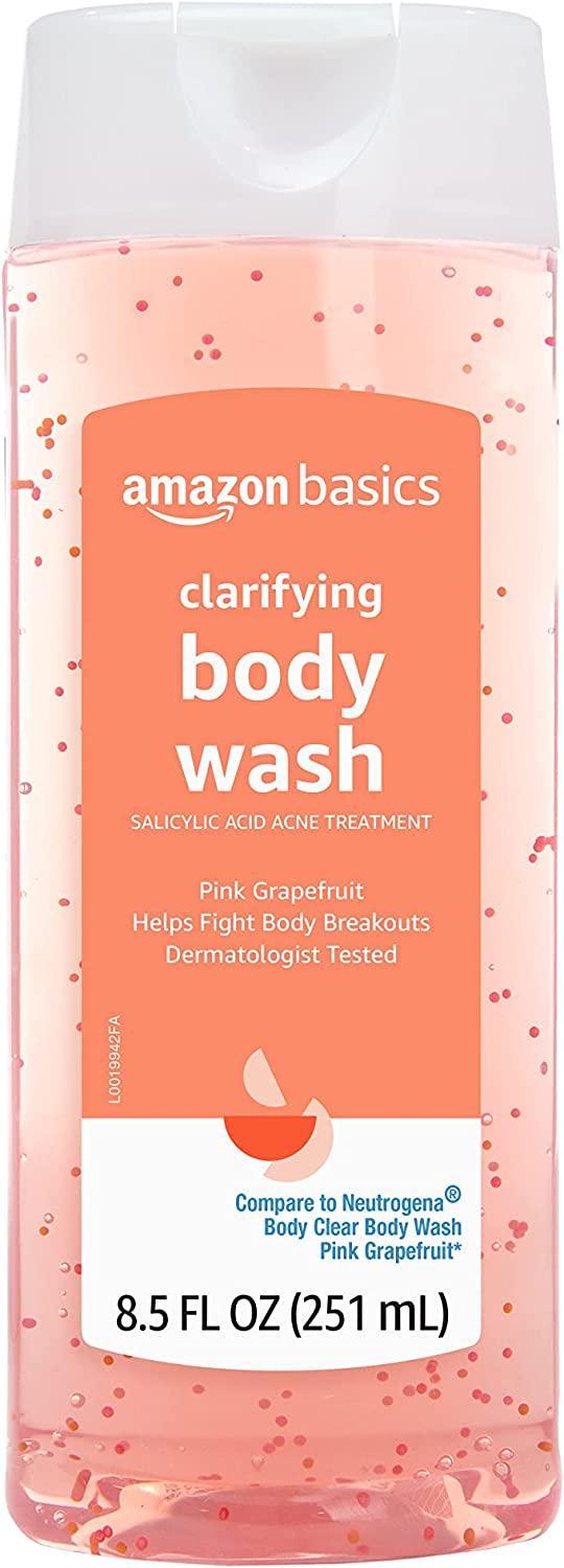 Amazon Basics Clarifying Pink Grapefruit Body Wash, 2 Salicylic Acid