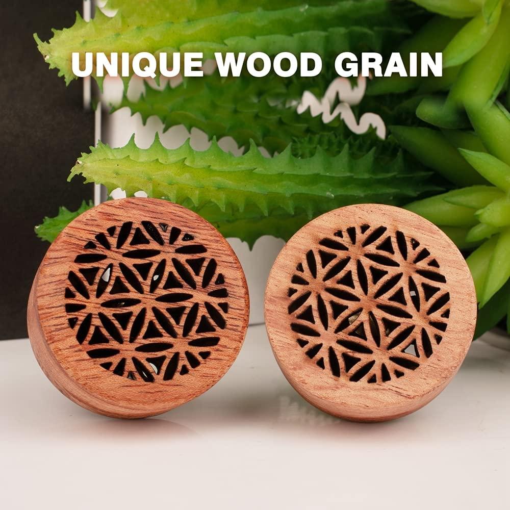 Car Essential Oil Diffuser with Vent Clip, 2 PCS Lava Stone Aromatherapy  Wood Car Diffuser C-style