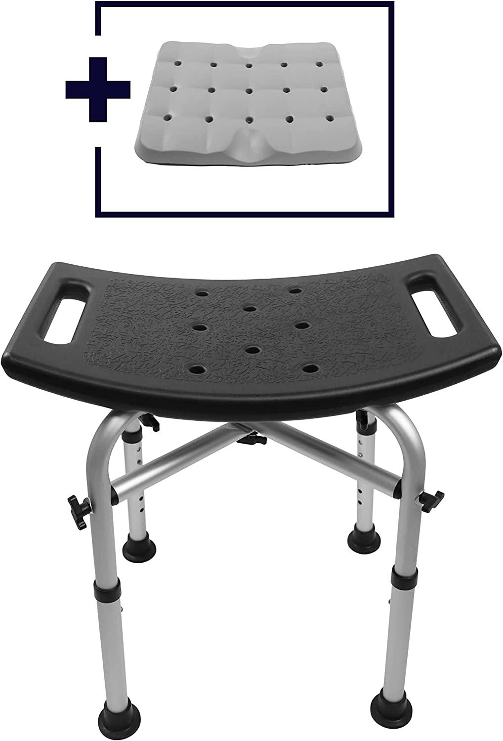 KMINA Shower Stool for Inside Shower with Double Reinforced Crossbar