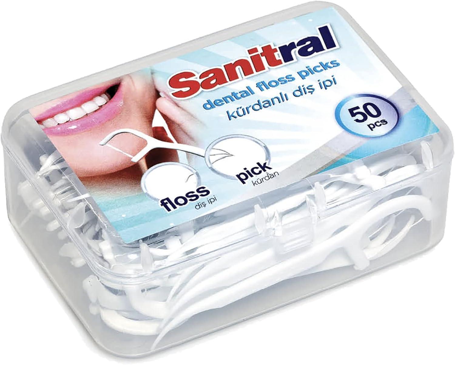 Sanitral Tooth Flap Stick Strong Dental Floss 2-in-1 Toothpick