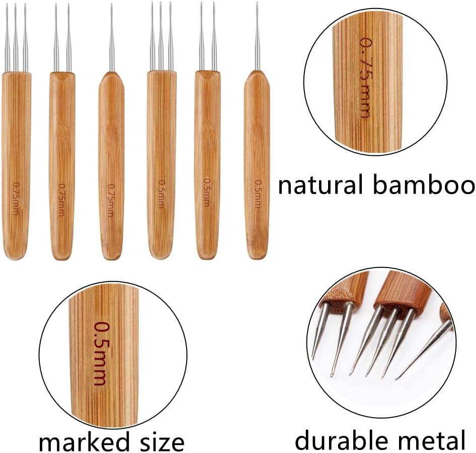 Dreadlock Crochet Needle Set 6 Hooks with Interlocking Tool and Case