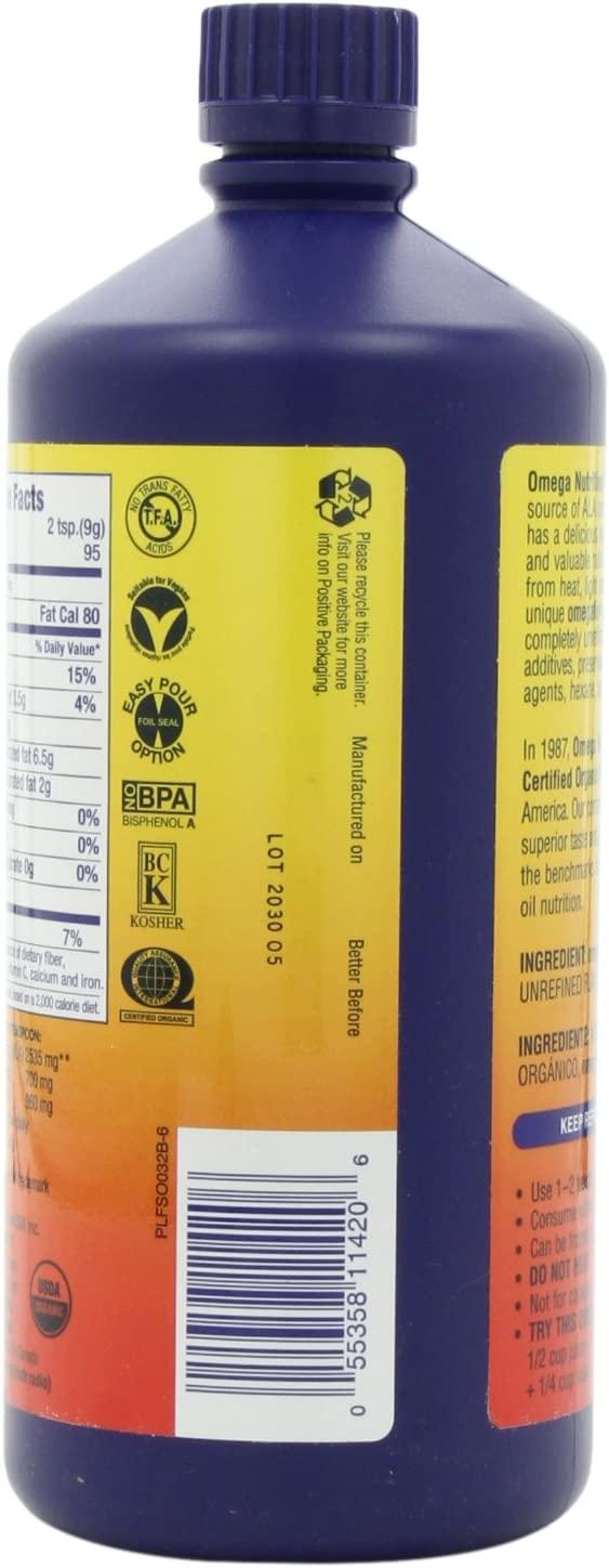 Omega Nutrition Flax Seed Oil, 32Ounce