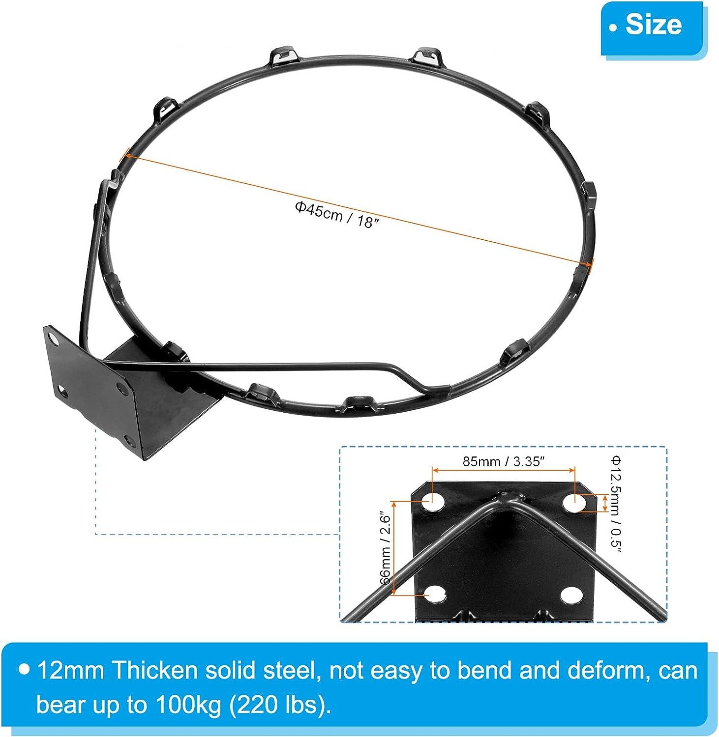 Dripex 18 Inch Basketball Rim Replacement - Solid Steel Rim With All-Weather Net