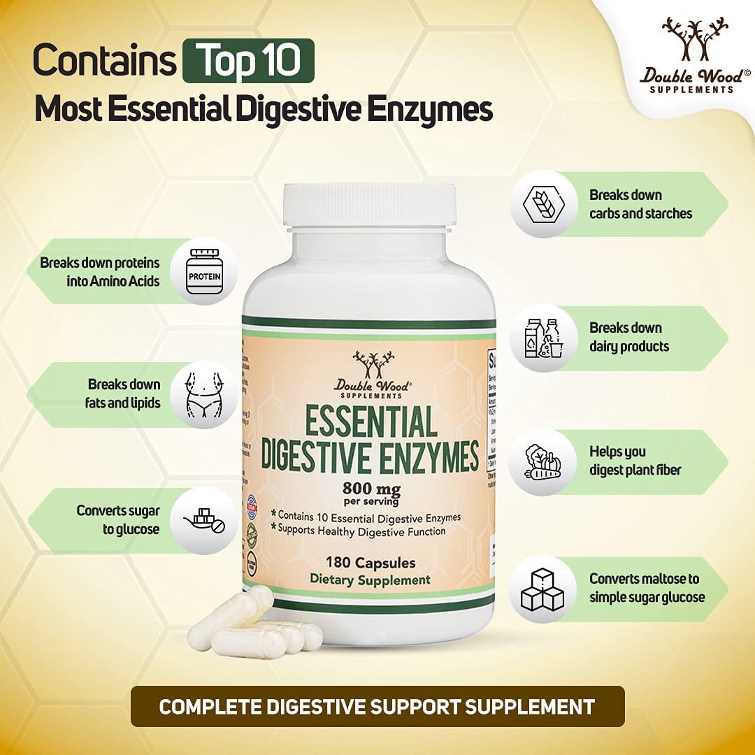 Digestive Enzymes 800mg Blend of All 10 Most Essential Digestive and