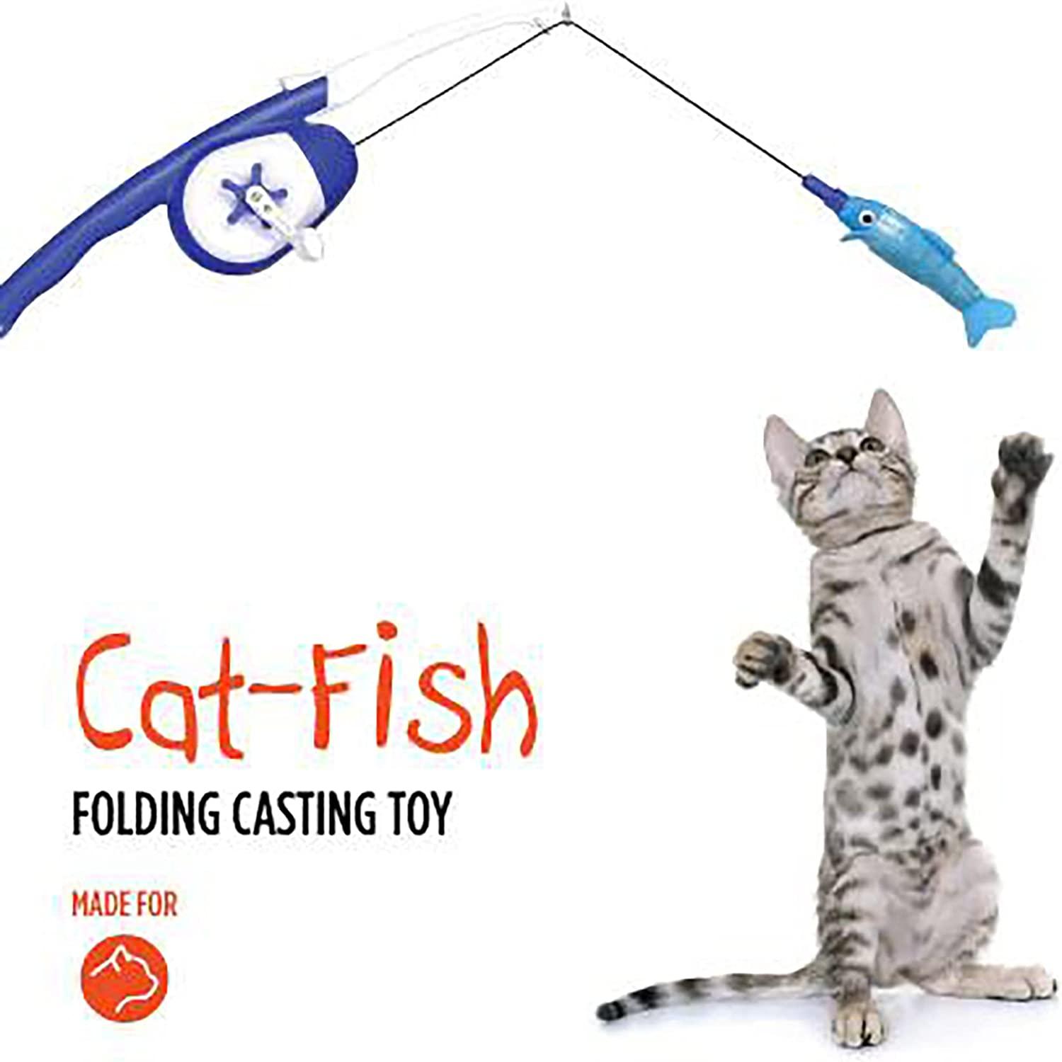 L'chic Cat Fishing Pole Teaser, Indoor Cat Interactive Fishing Wand Toy Pole,  Pet Companion Toy, Cat Toys for Indoor Cats, Toy Fishing Pole, Gift Fish  Cat Toy, Cat Must Haves for Play