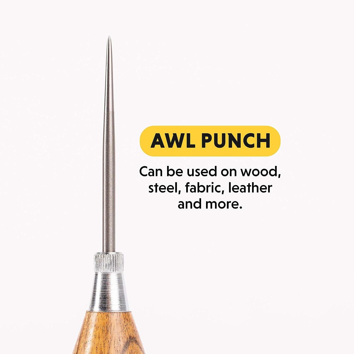 General Tools Scratch Awl Tool with Hardwood Handle - Scribe Layout Work &  Piercing Wood - Alloy Steel Blade 1 Steel