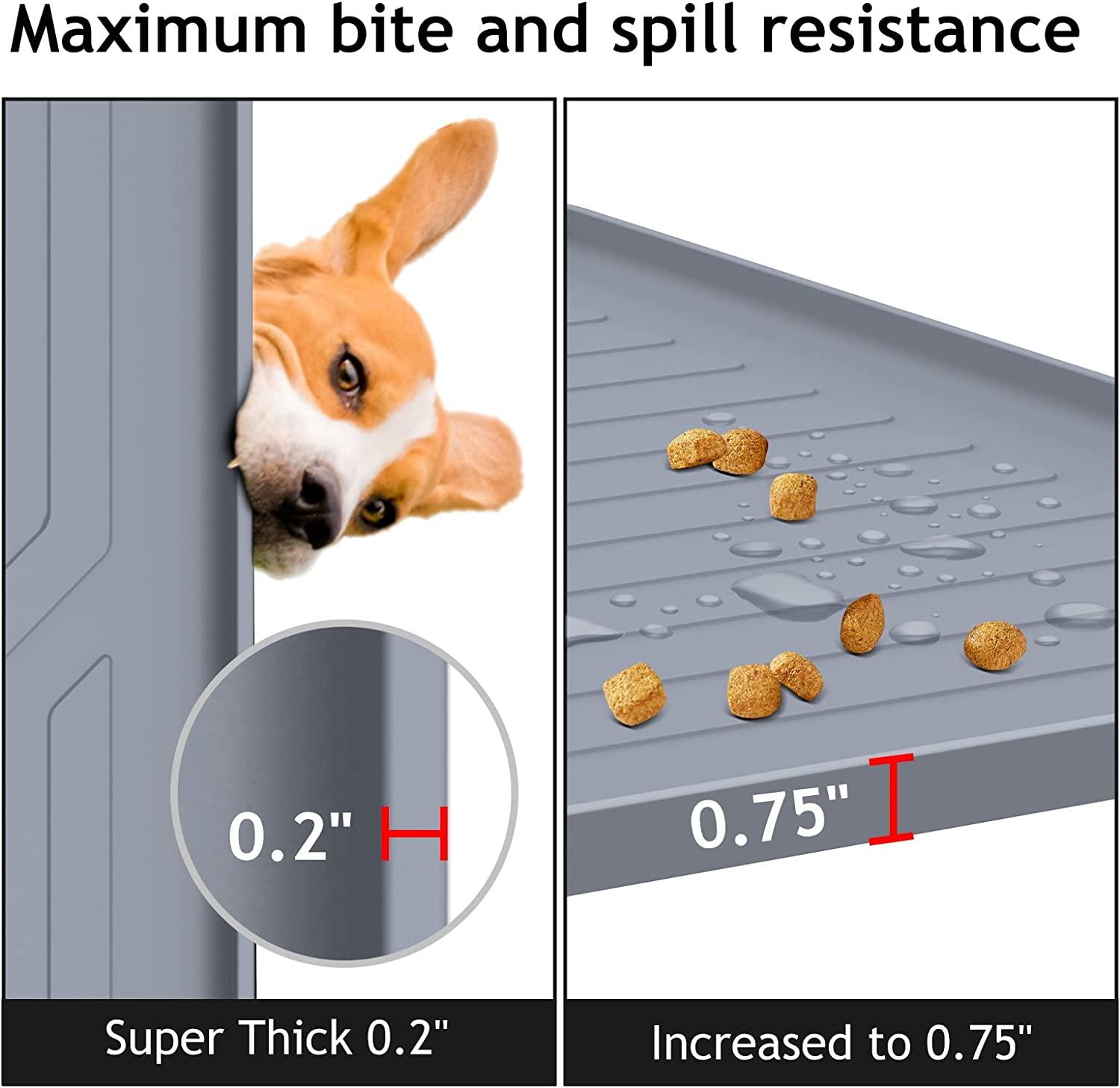 1 Sheet Silicone Waterproof Non-slip Raised Edge Pet Feeding Mat