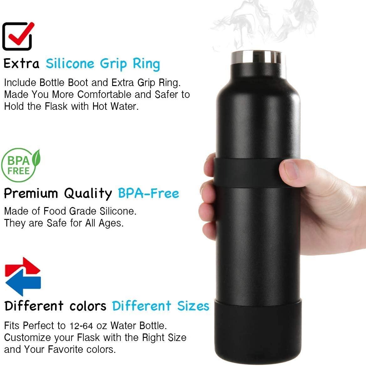 Protective Silicone Bottle Boot/Sleeve Hydro Flask Anti-Slip Bottom Cover  Hot US[12 to 24 oz,Teal]