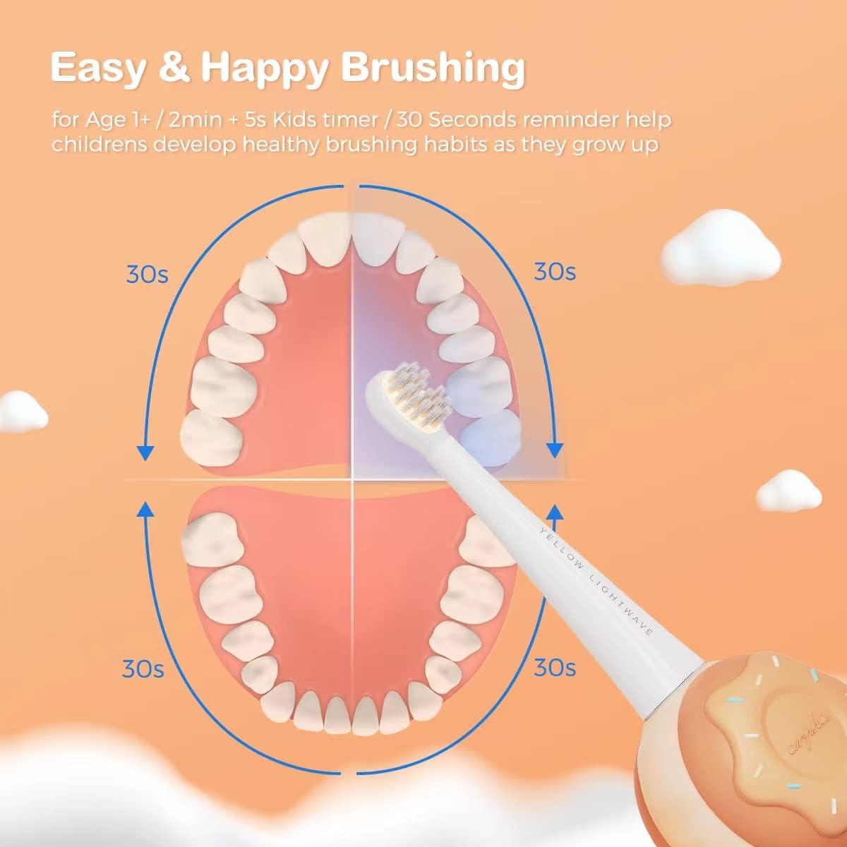 Kids Electric Power Toothbrush Age 14 EasyGrip Silicone Handle 3