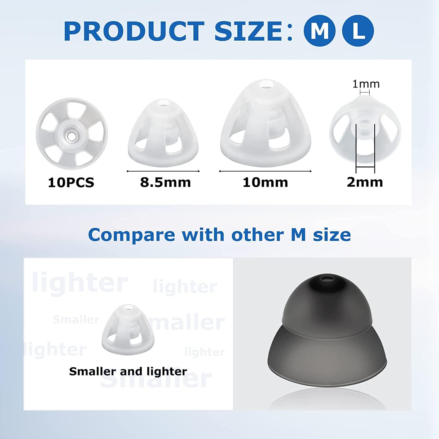 20 Pack 10 Mm/ 8.5 mm Clear Hearing Aid Ear Piece Open Domes Hearing