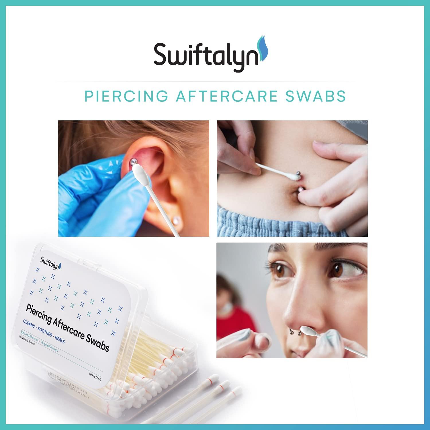 Swiftalyn Piercing Aftercare Kit 50Pcs Skincare Swabs for New