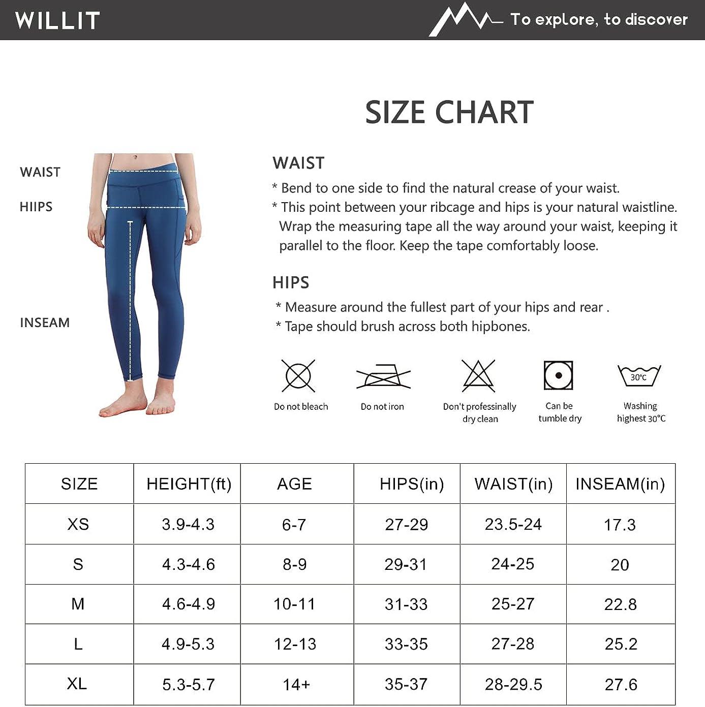 Willit Girls Leggings Athletic Youth Kid's Dance Running Yoga Leggings  Pants Active Compression Tights with Pockets Gray Medium