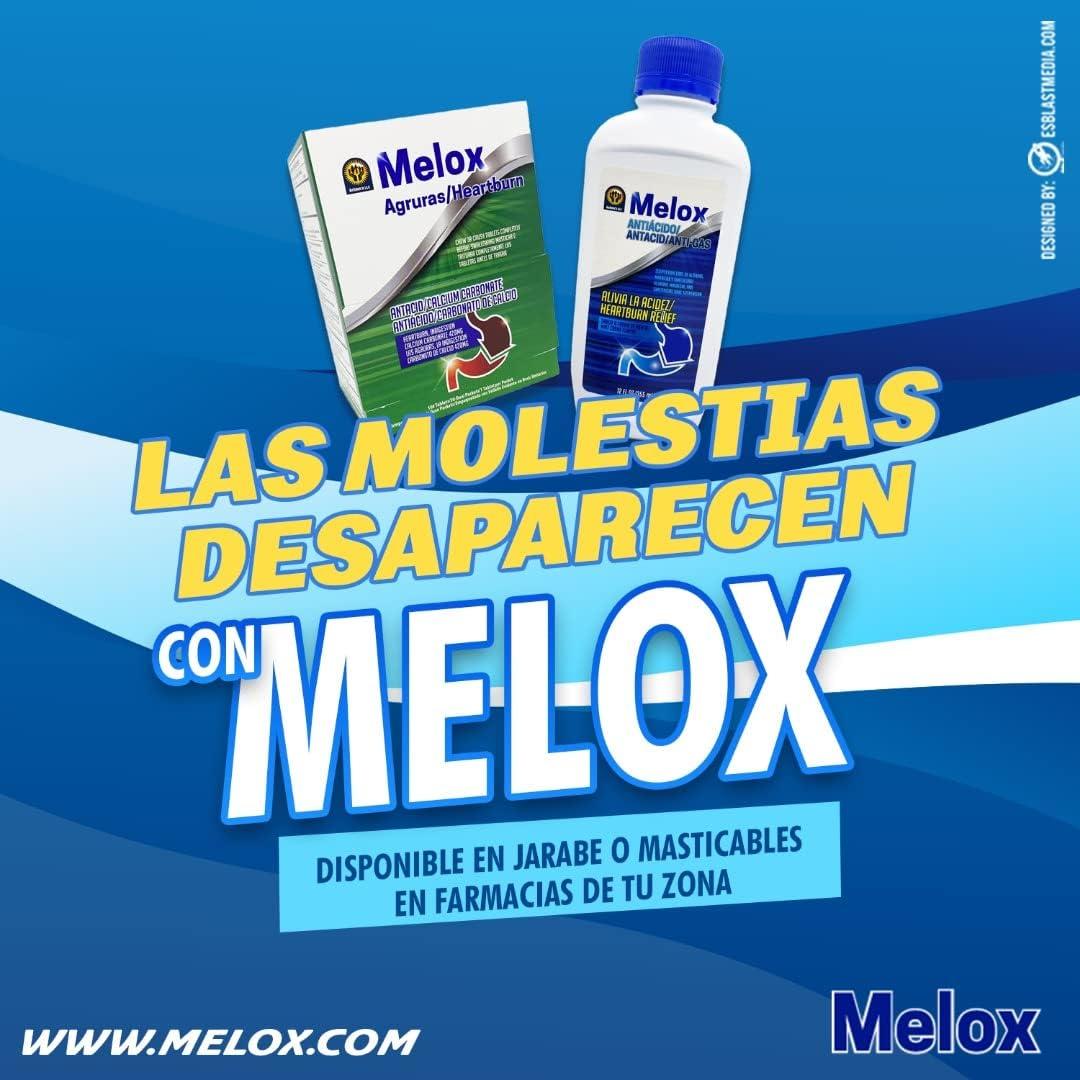 Mint Flavored Melox Liquid Antacid FastActing Relief for Reflux
