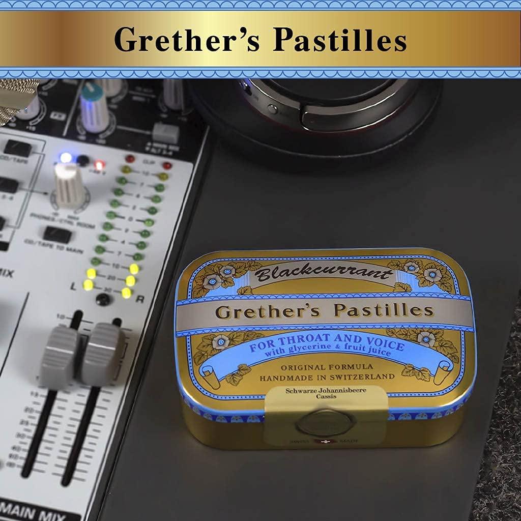 Grether's Original Blackcurrant Pastilles Natural Remedy for Dry Mouth Relief Soothing Throat