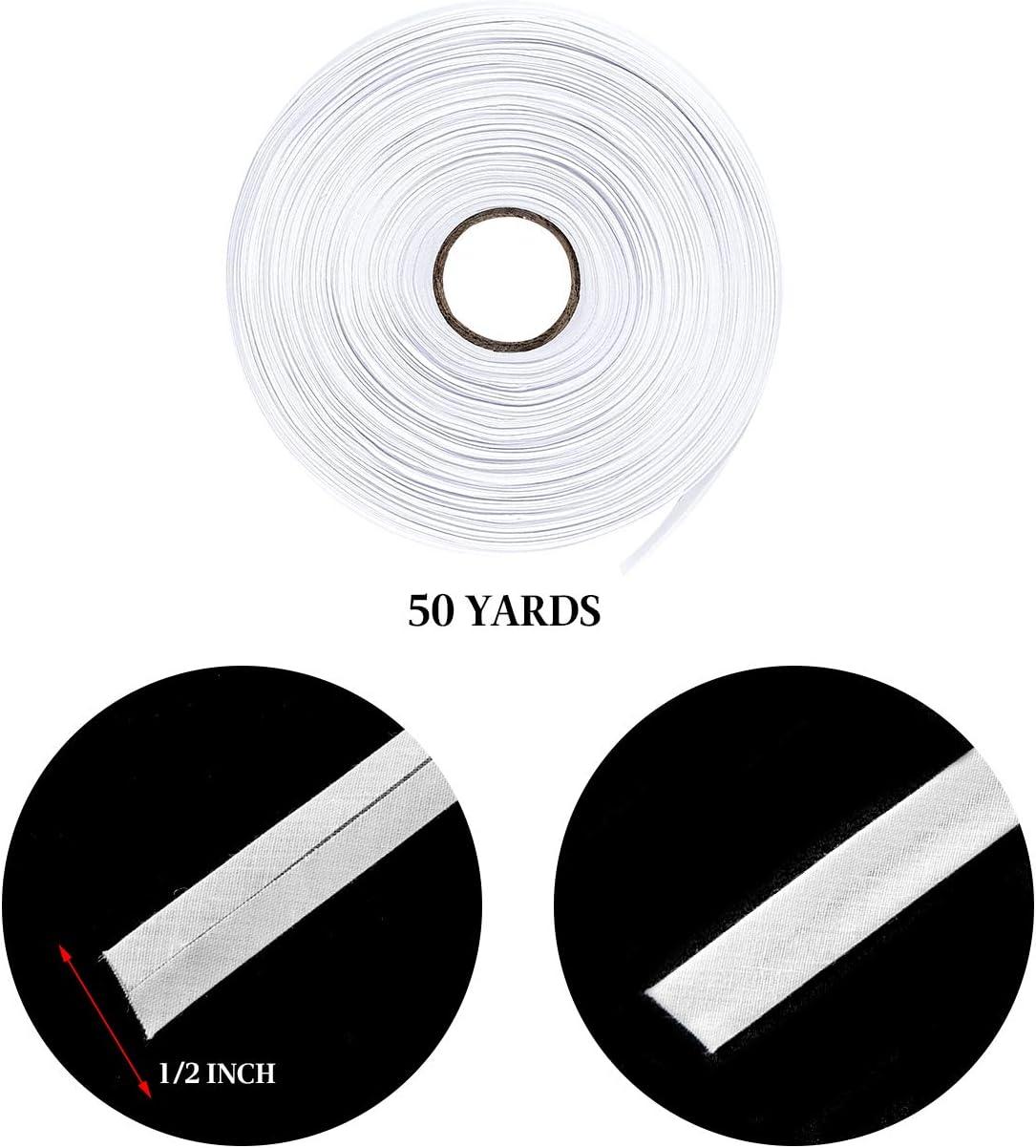 1/2 Inch x 50 Yards Double Fold Bias Tape Bias Binding Tape for Sewing Black