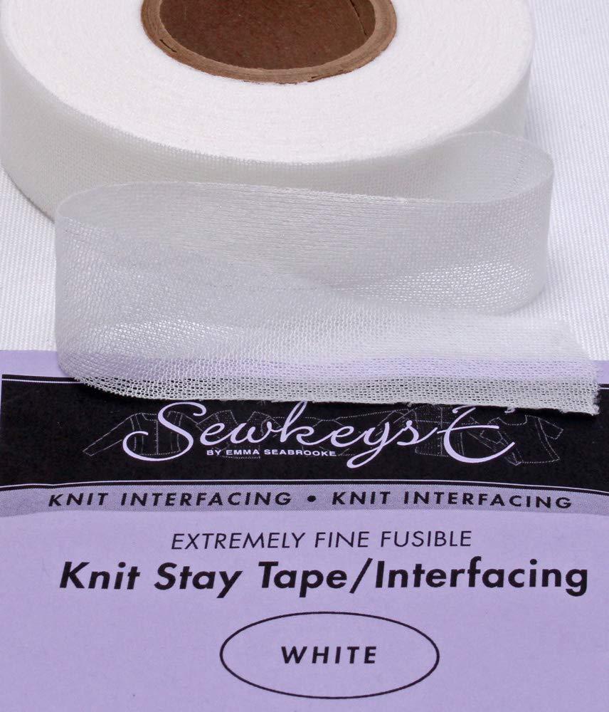 White 1 Fusible Knit Stay Tape 1 X 25 Yards SewkeysE Extremely Fine