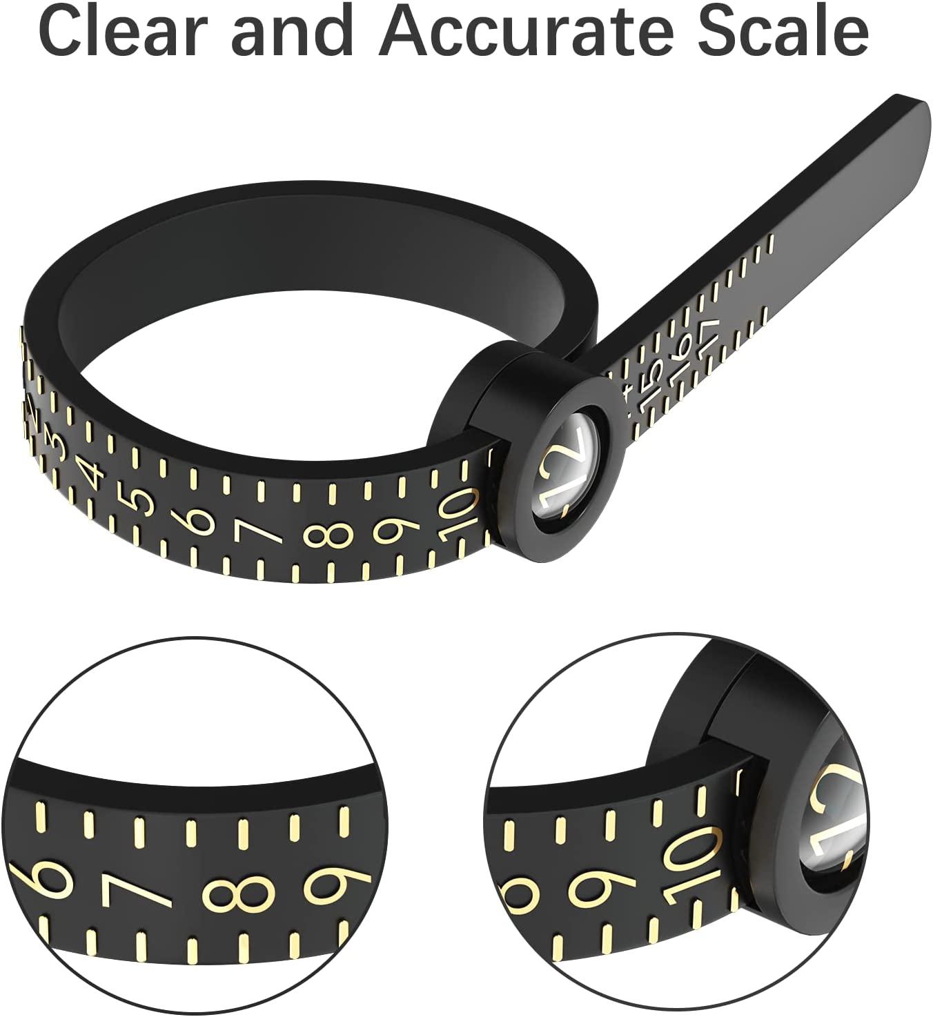 Ring Sizer Tool Reusable Finger Size Gauge for Jewelry 1-17