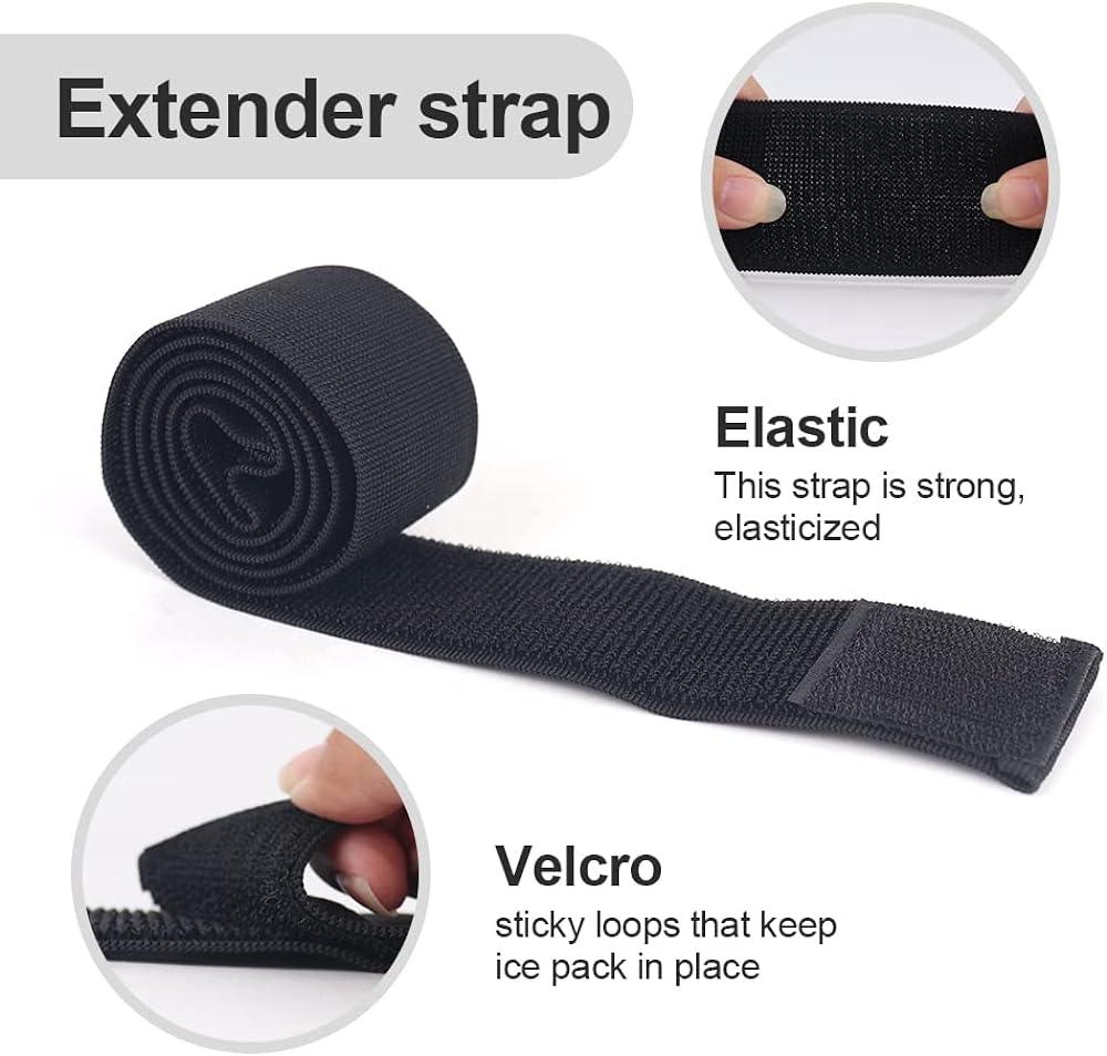 Spand-Ice Extender Strap - Multipurpose Elastic Hook and Loop Extension for  Ice Packs, Ice Belts, Back/Knee/Ankle Braces, Vests, Wraps, and Belts 