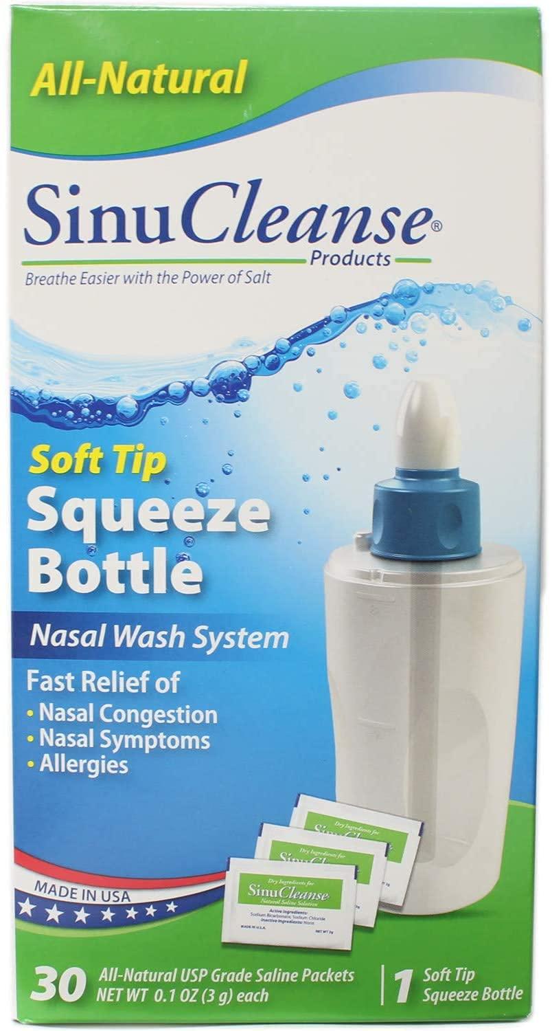 Sinu Cleanse Squeeze Nasal Wash Bottle Size KIT