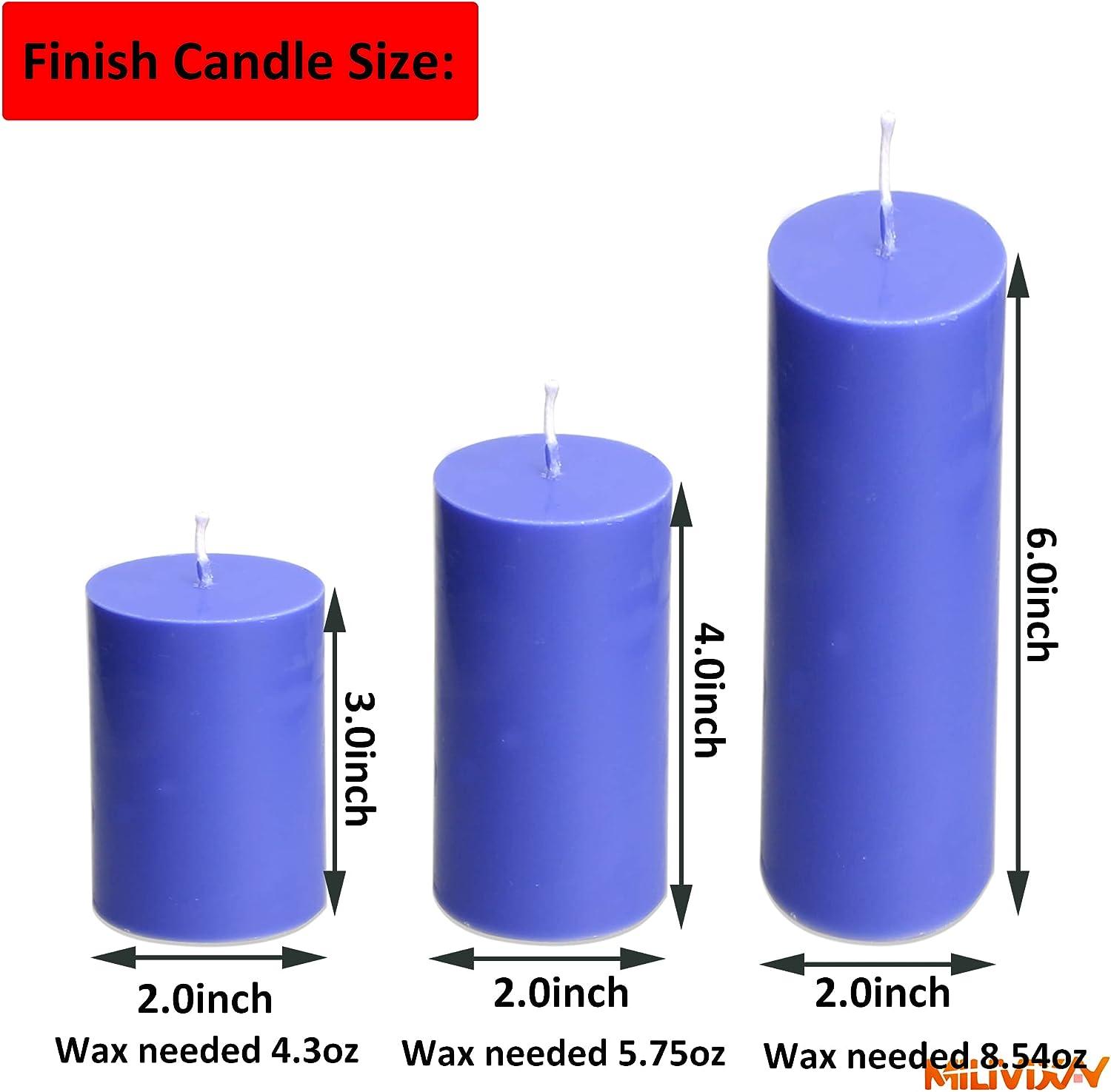 MILIVIXAY 3PCS Pillar Candle Molds - Plastic Cylinder Candle Mold