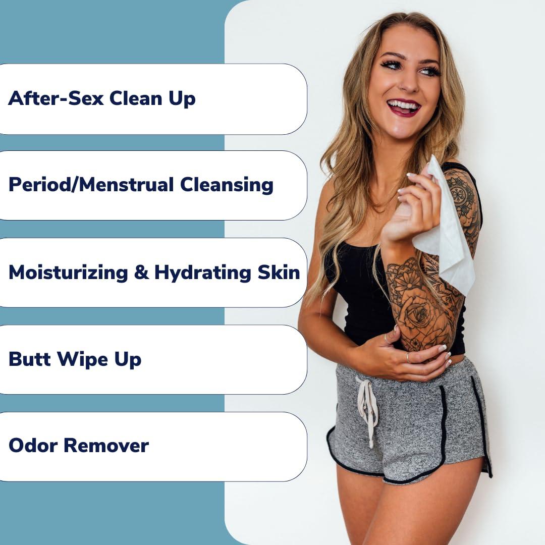 Body Wipes - Post-Sex Clean Up Wipes Infused with Aloe