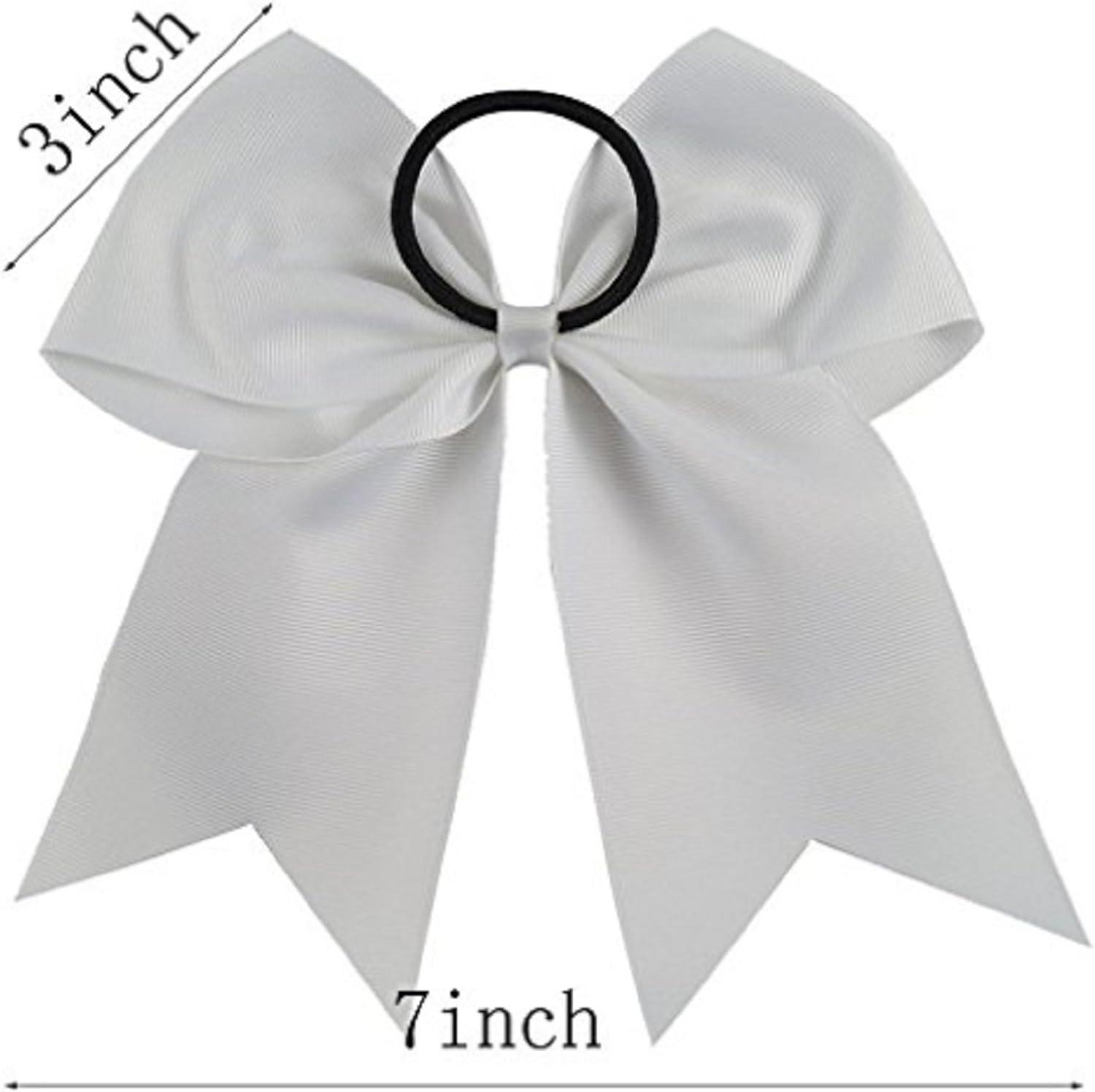 Black Cheer Bow for Girls Large Hair Bows with Clip Holder Ribbon | Kenz Laurenz