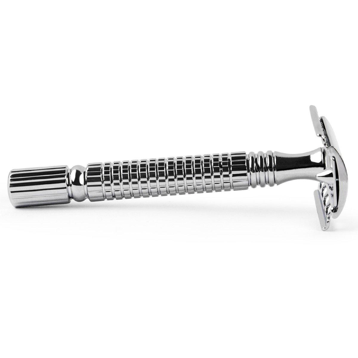 Qshave Men or Women Short Handle Classic Double Edge Lighter Travel Safety Shaving Razor, 1 Pc