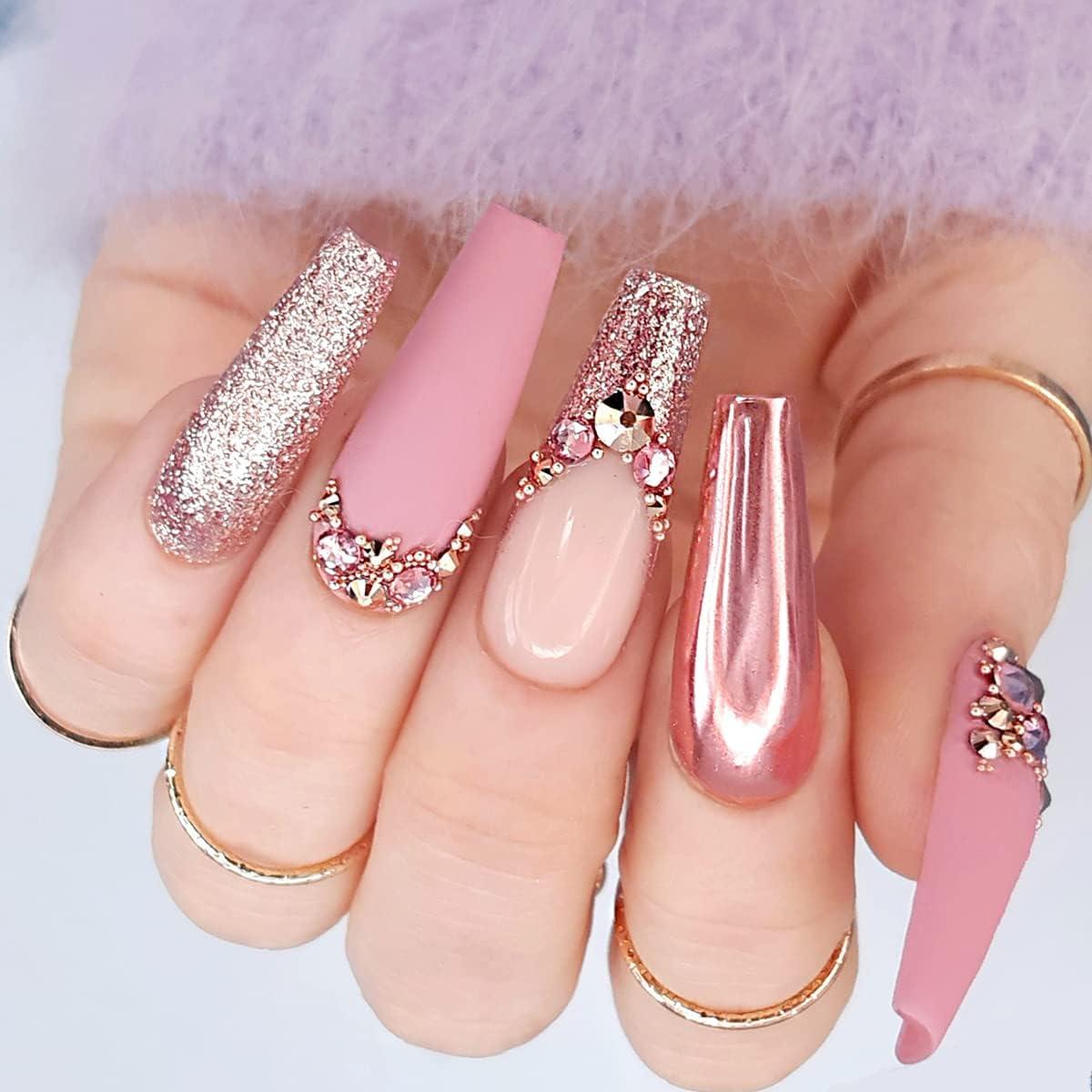 Light Pink Almond Chrome Press-On Nails – Hypnaughty