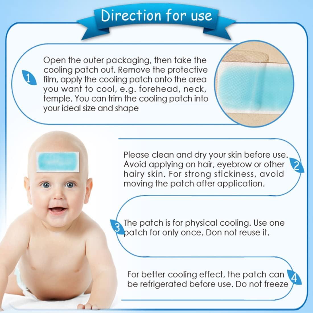 Fever Cooling Patch and Detector for Kids - 10 Pack - Cooling Pad Reduces  Fever - Detects Temperature and Changes Color - Soothes Baby Fever, Reduces