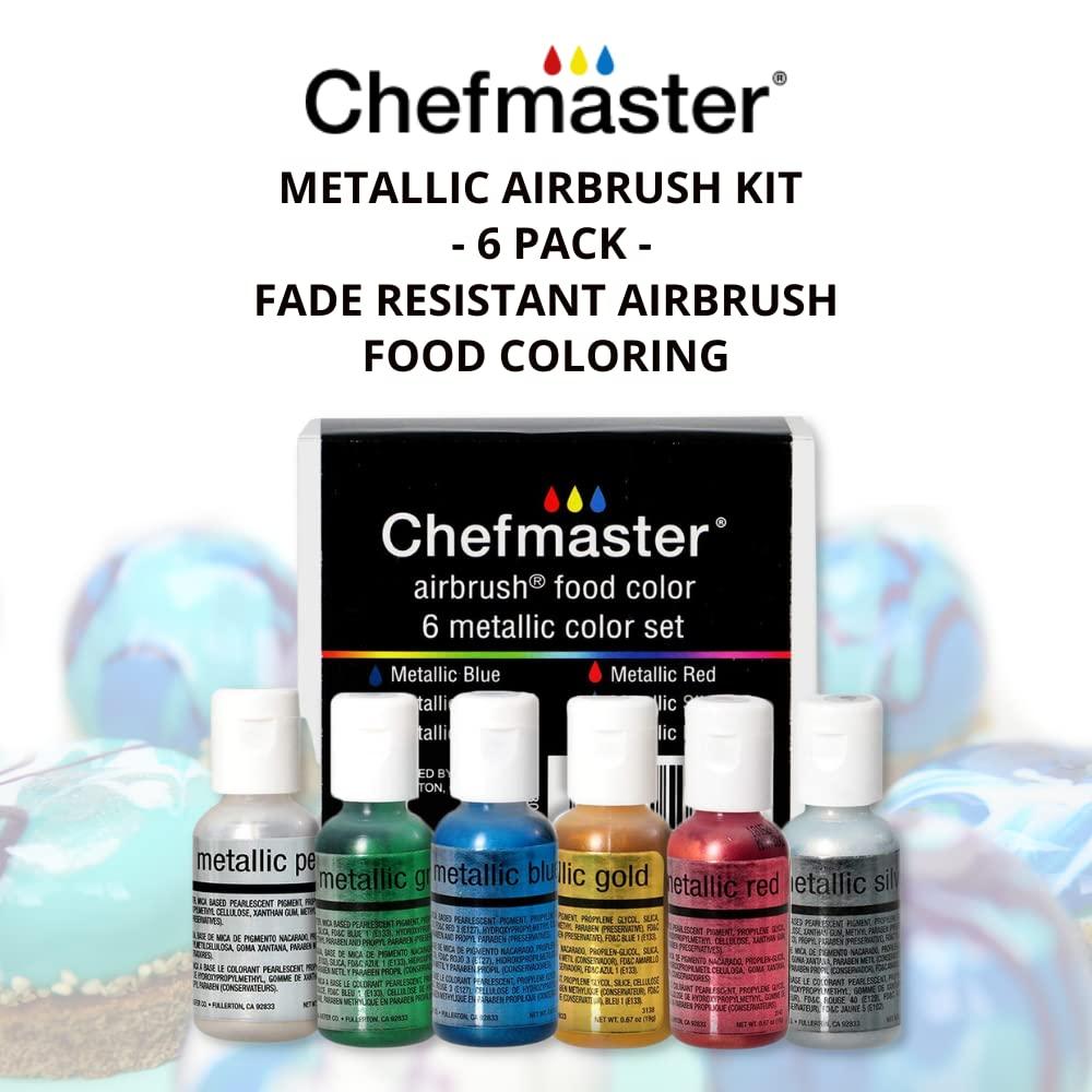Chefmaster Airbrush Food Color 0.67 Ounce, Metallic Gold 