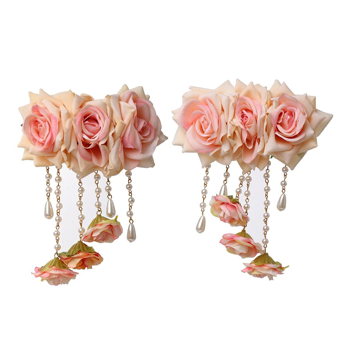 Gothic Haarspange Mit Blume & Perlen – Lolita-Stil, Mehrfarbig, Für Mädchen & Frauen, Cosplay-Accessoire