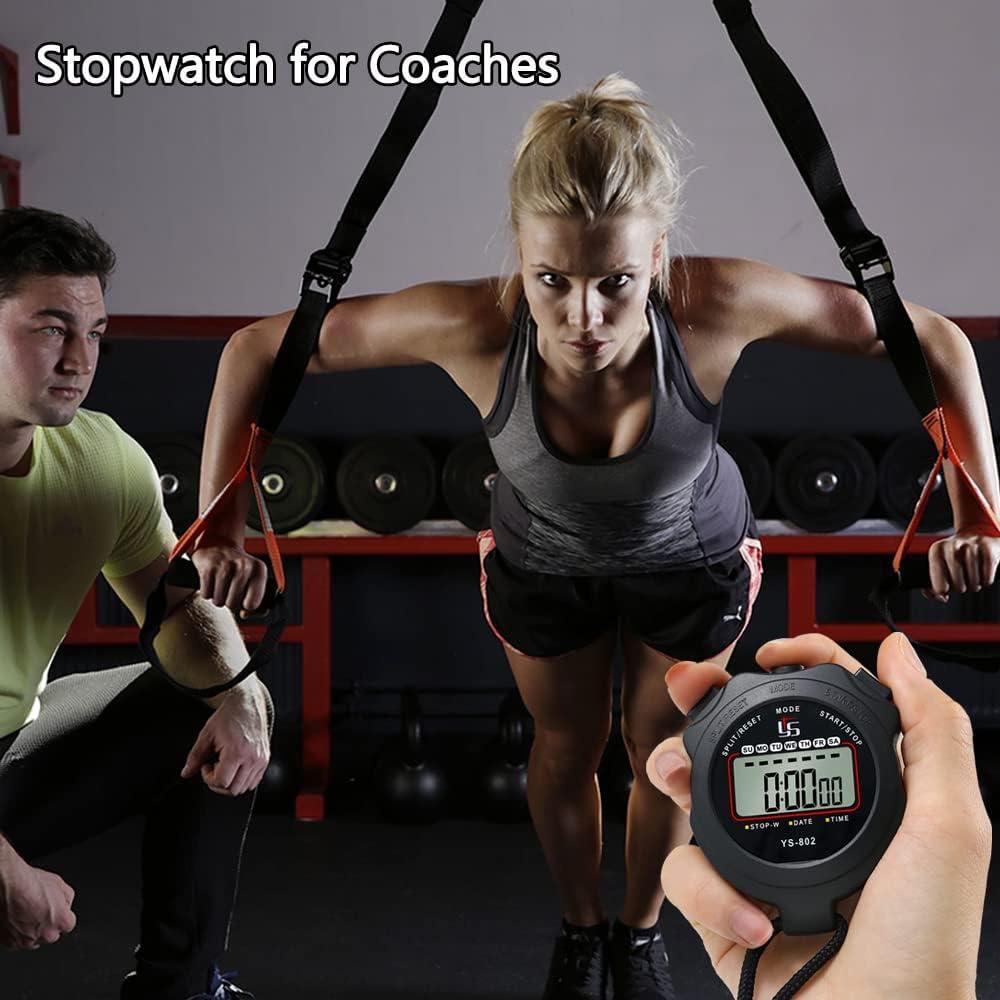 ZCTIMYI Sports Stopwatch Timer Digital Stopwatch with Clock Calendar