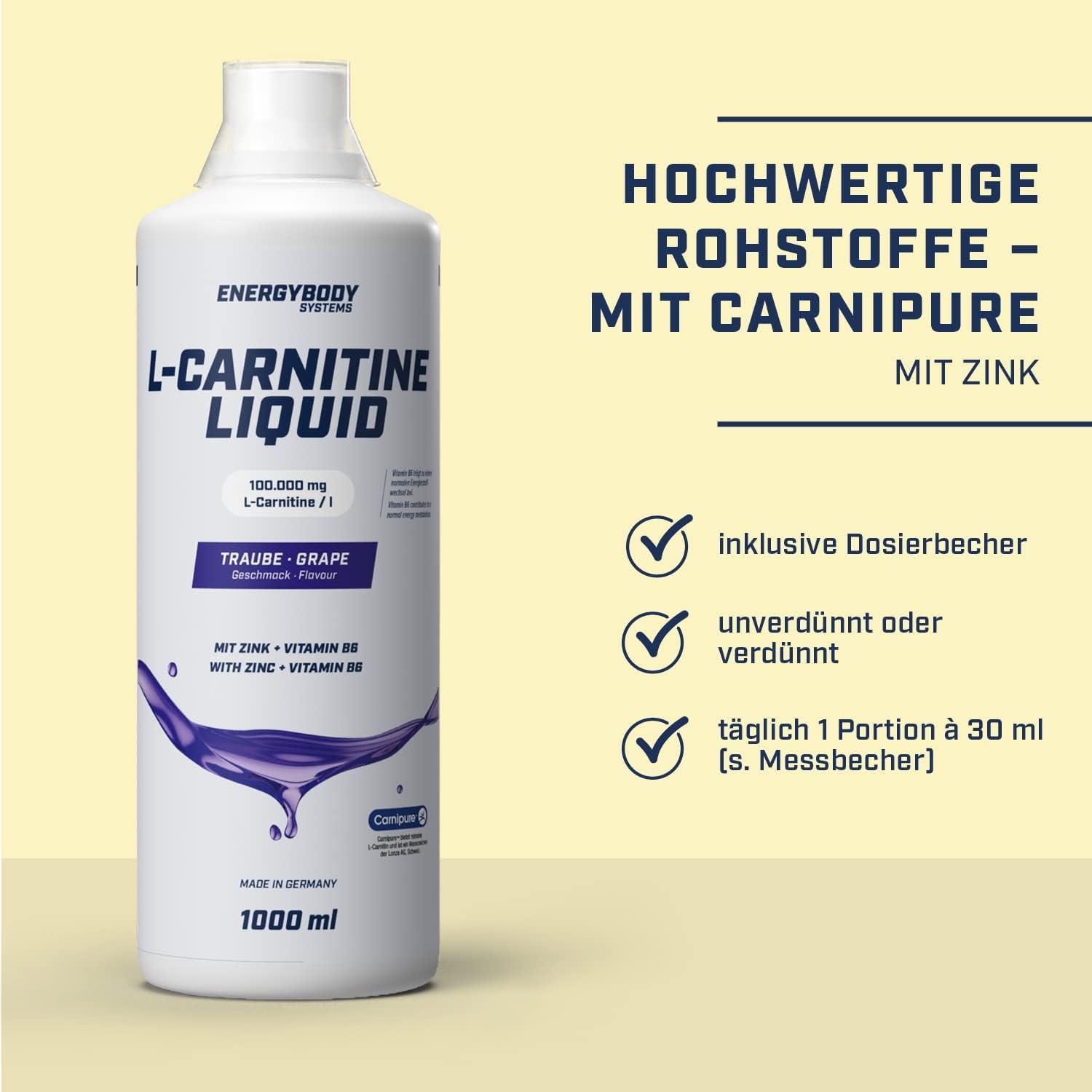 Energybody LCarnitine Liquid 100 000 mg/L HighDose Carnipure 1000