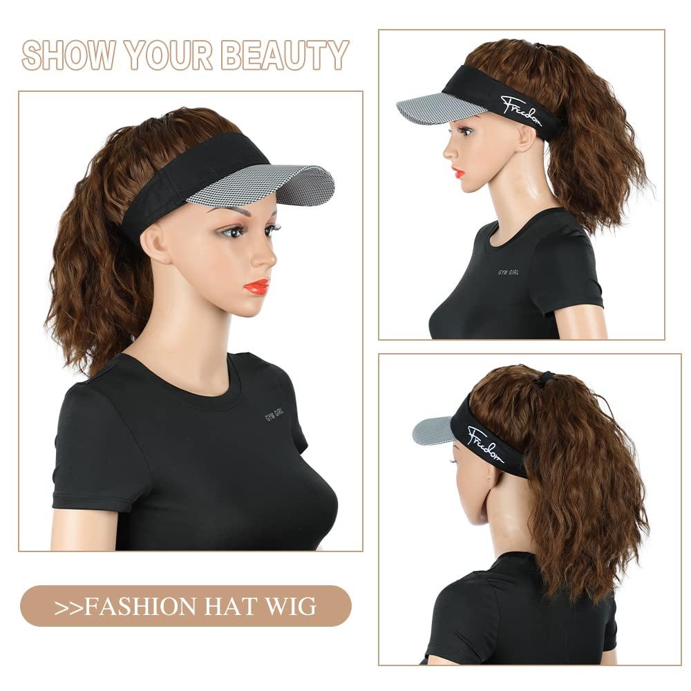 AISI BEAUTY Hat Wig with Ponytail Adjustable Synthetic Baseball