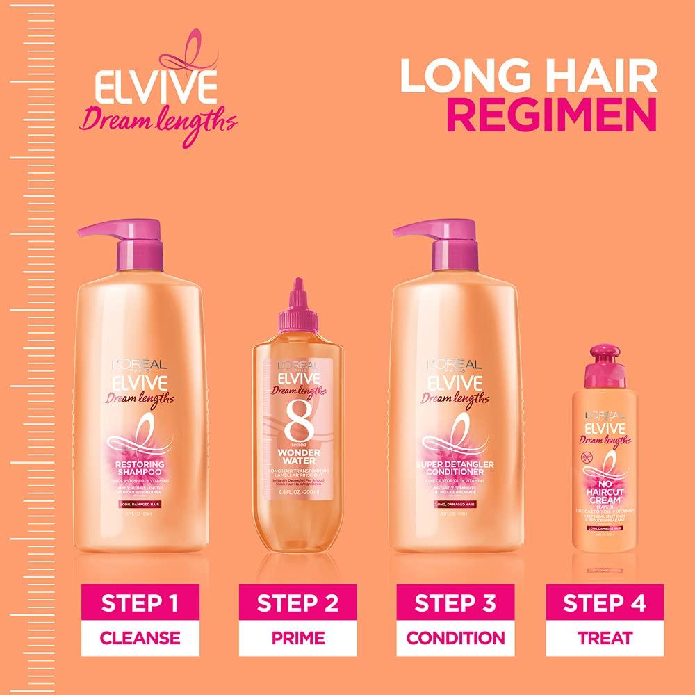 L'Oreal Elvive Dream Lengths No Haircut Cream Leave in Conditioner -  Damaged Hair - 6.8 FL. Oz