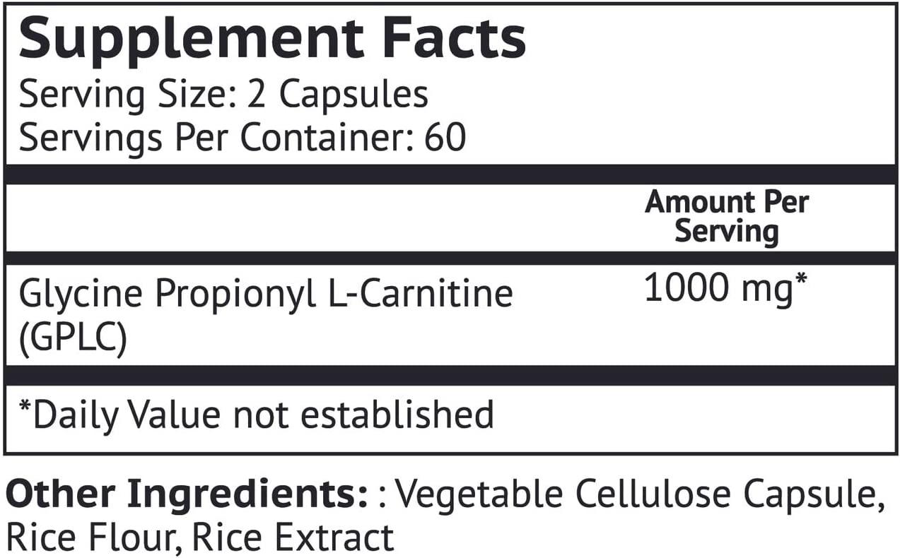 GlycoTrax™ GPLC Extra Large Bottle 120 Capsules of HighAbsorption Glycine PropionylL