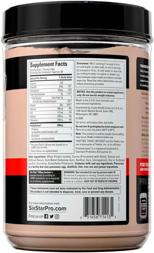 Whey Protein Isolate Six Star 100 Whey Isolate Protein Powder ...