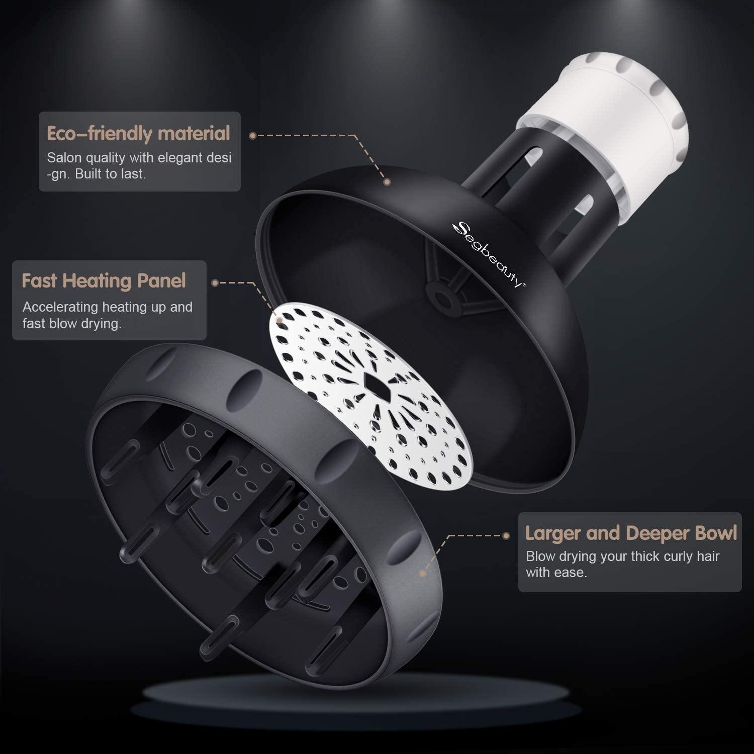 Segbeauty Hair Diffuser Adjustable Attachment for Wavy, Thick