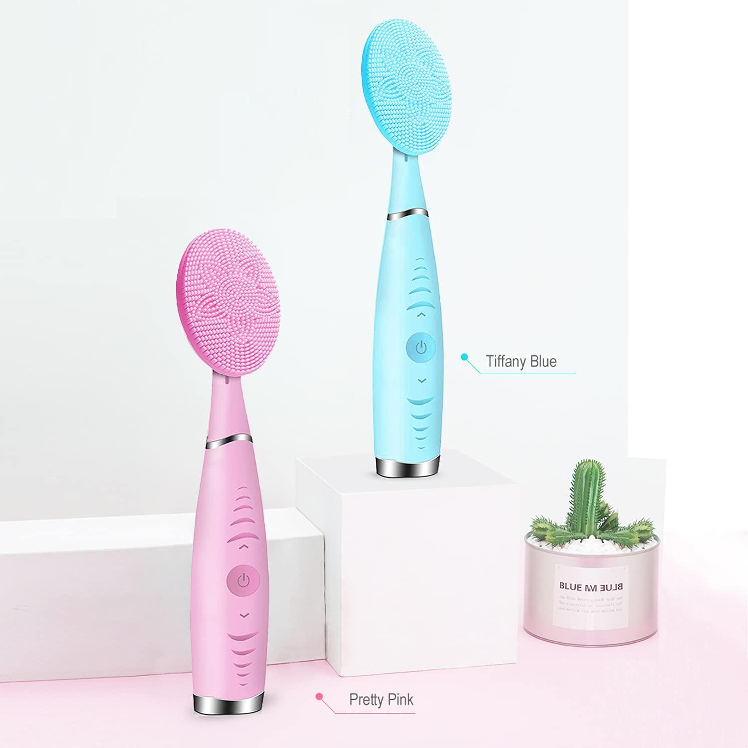 Sonic Facial Cleansing Brush - Lyrzzey Portable Handheld Face Cleanser with 5 Speeds - Rechargeable & Gentle Exfoliating Brush for Deep Cleaning and Massaging - Blue | Buy Now with Express International Delivery | GoSupps.com Sonic Facial Cleansing Brush - Lyrzzey Portable Handheld Face Cleanser with 5 Speeds - Rechargeable & Gentle Exfoliating Brush for Deep Cleaning and Massaging - Blue | Buy Now with Express International Delivery | GoSupps.com